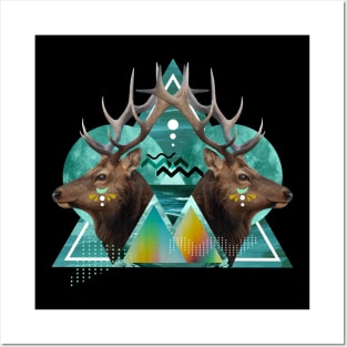 Geometric Deer Posters and Art